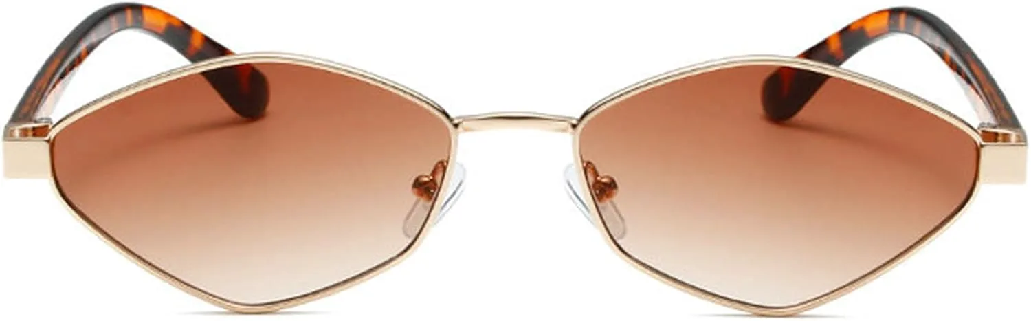 

Willochra Модные солнцезащитные очки неправильной формы для женщин и мужчин, винтажные металлические, в маленькой оправе, роскошные, модные женские очки, C5