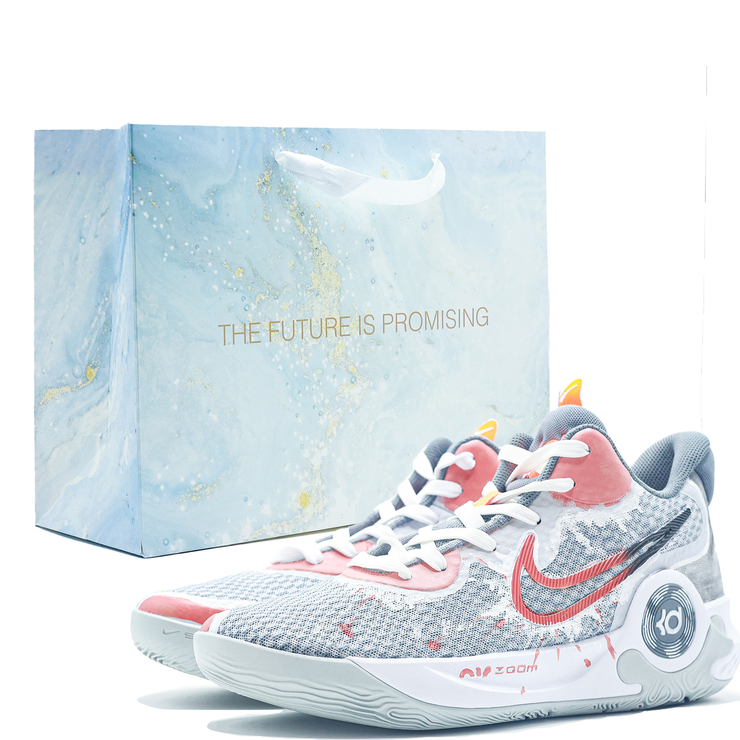 

Nike Баскетбольные кроссовки KD Trey 5 IX, износостойкие, средний верх, мужские, серо-оранжевые