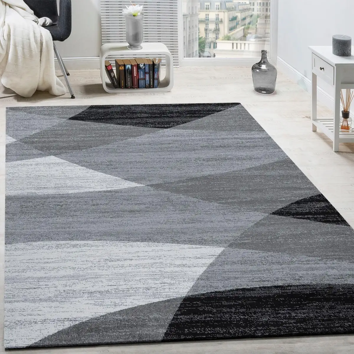 

Ковер Paco Home "Fiesta 110", прямоугольный, с коротким ворсом, дизайнерский ковер, идеально подходит для гостиной и спальни 300х400 см, серый