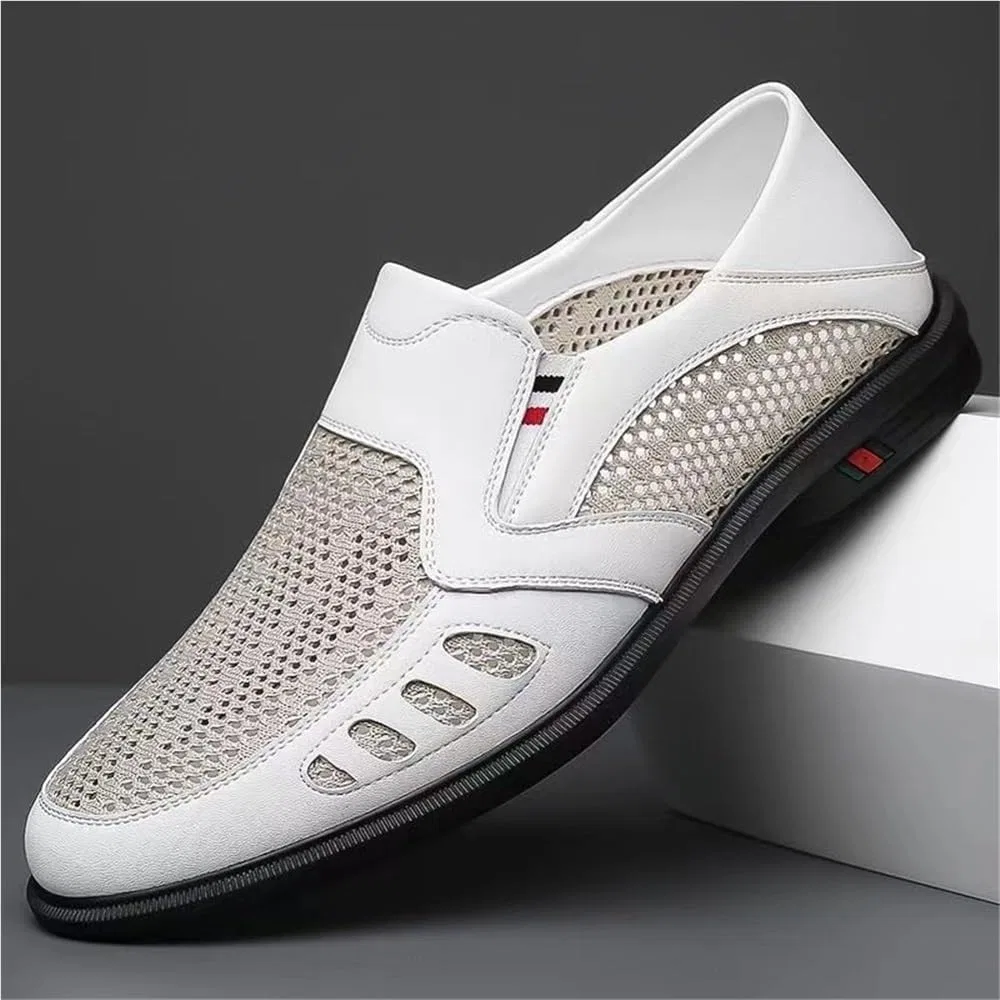 Мужские лоферы из кожзаменителя, Loafers & Slip-Ons, White DHFIRUFSHLO — фото 2