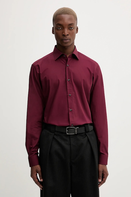 

Хлопковая рубашка Hugo, бордовый