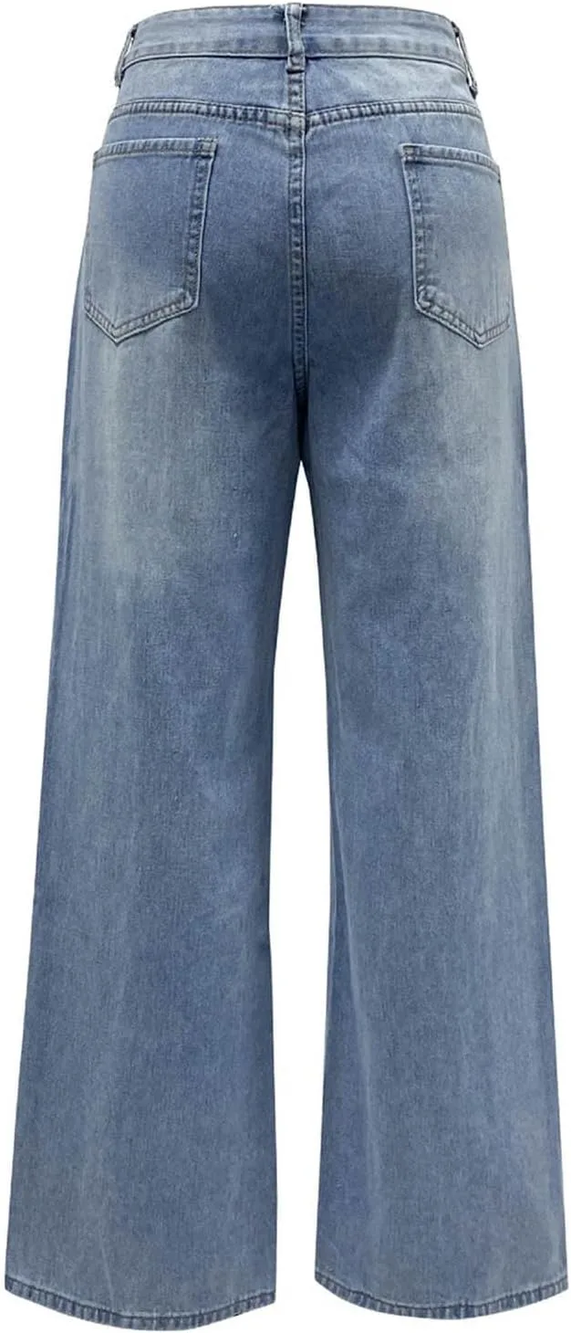 Женские джинсы high rise baggy straight wide leg — фото 3