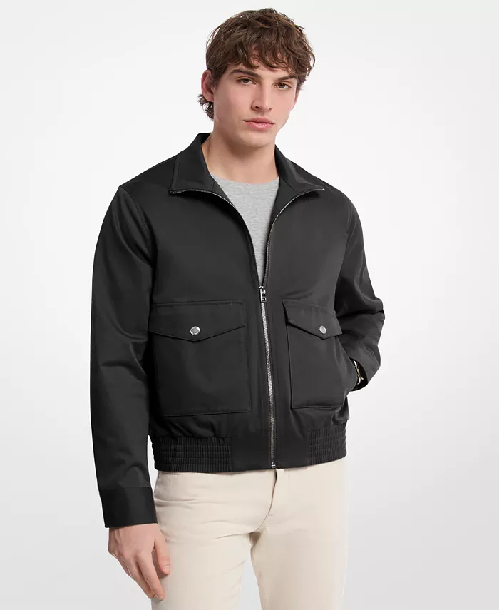 

Мужская легкая куртка с длинными рукавами и молнией спереди Harrington Michael Kors, черный