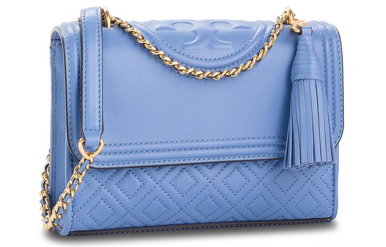 

TORY BURCH Кожаная цепочка сумка через плечо маленький размер женская синяя