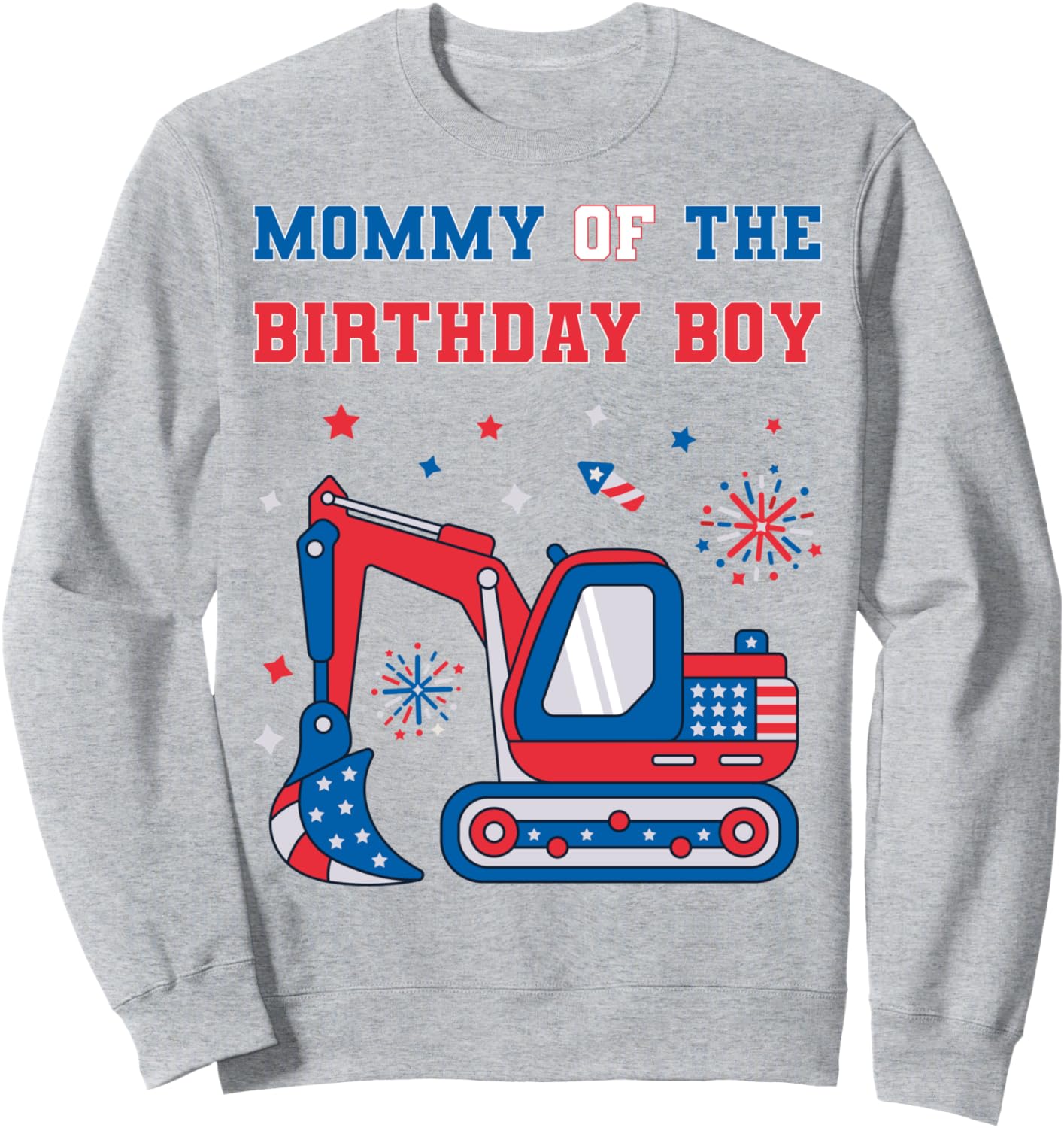 

Патриотическая строительная толстовка для мамы именинника на 4-й день рождения Family Look 4 Year Old Excavator Decorations Gifts, серый