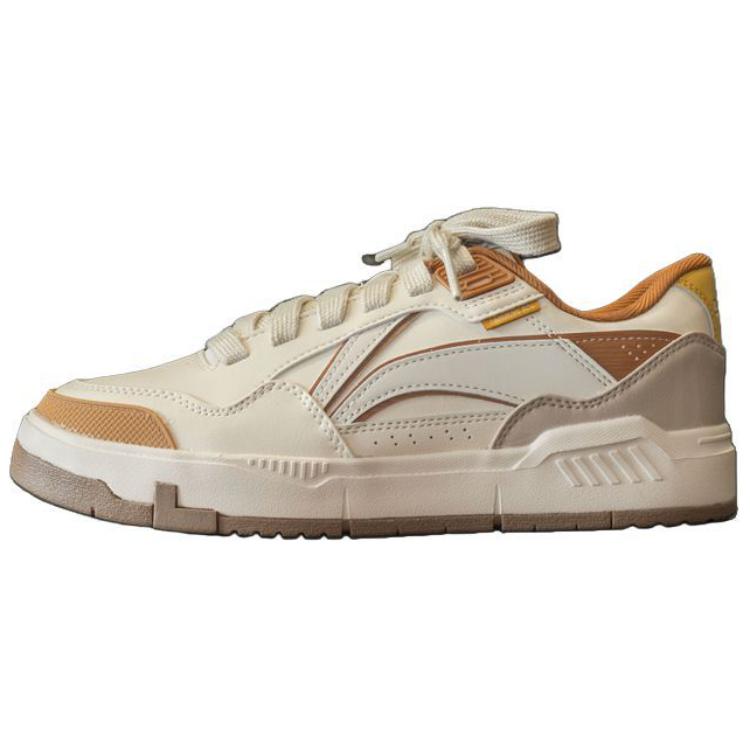 

LINING Кроссовки для скейтбординга Common 80-х годов, износостойкие, нескользящие, низкие, мужские, белые, коричневые