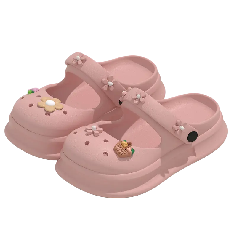 TAFN Кожаные розовые сабо женские, цвет Leather Pink