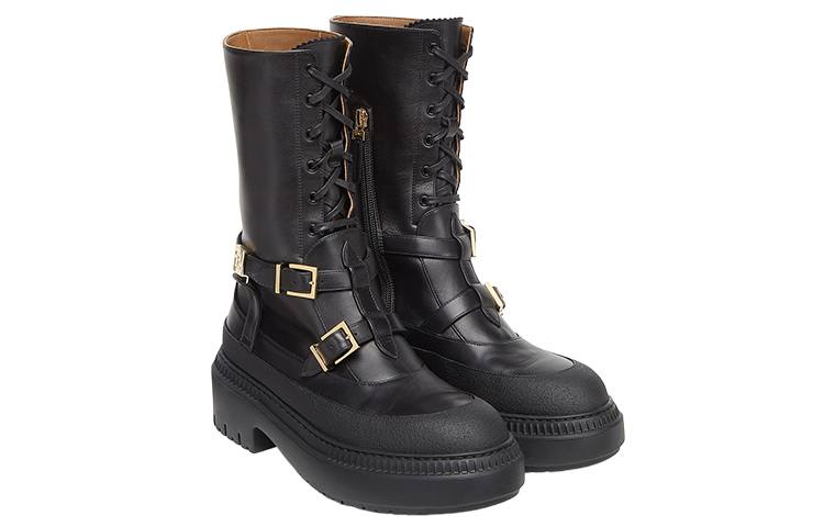 Футболка Delfina Lace Up Biker Boots Женская FENDI, Черная — фото 2