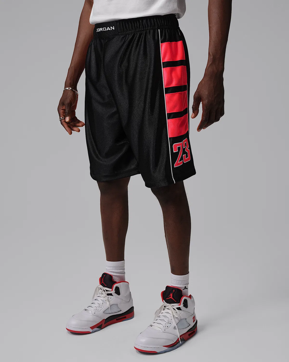 Мужские шорты Jordan Brooklyn Cat Scratch, Black/Infrared 23/Infrared 23