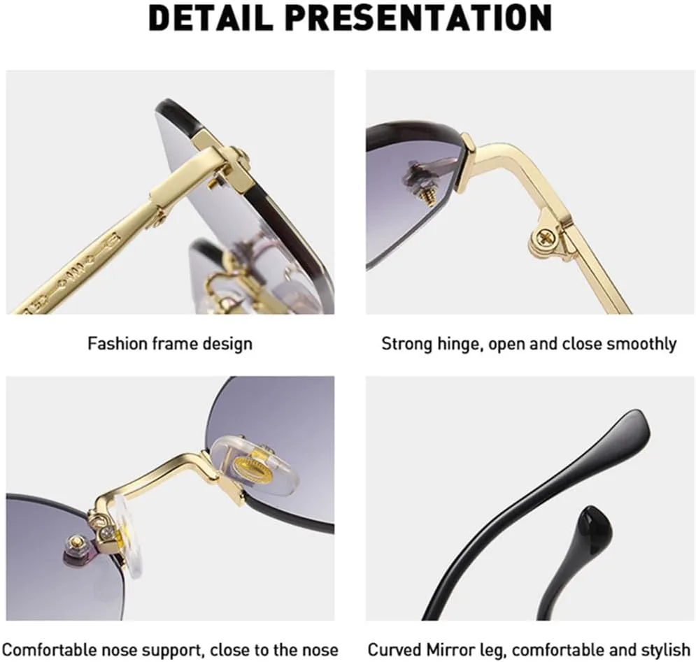 

Солнцезащитные очки UV400 с градиентным покрытием, без оправы, в стиле панк, для женщин и мужчин, для бега и занятий спортом на открытом воздухе UYPTK, Tea