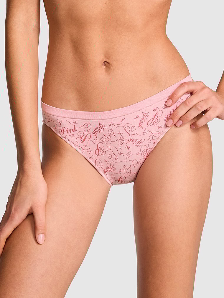 

Бесшовные трусики-бикини Pink, smooth angel pink love script print
