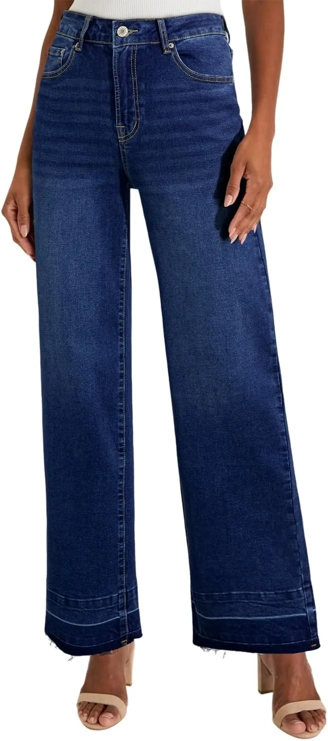 

Джинсы женские Raw Hem с уникальными манжетами Straight High Rise Loose Fit Loricete