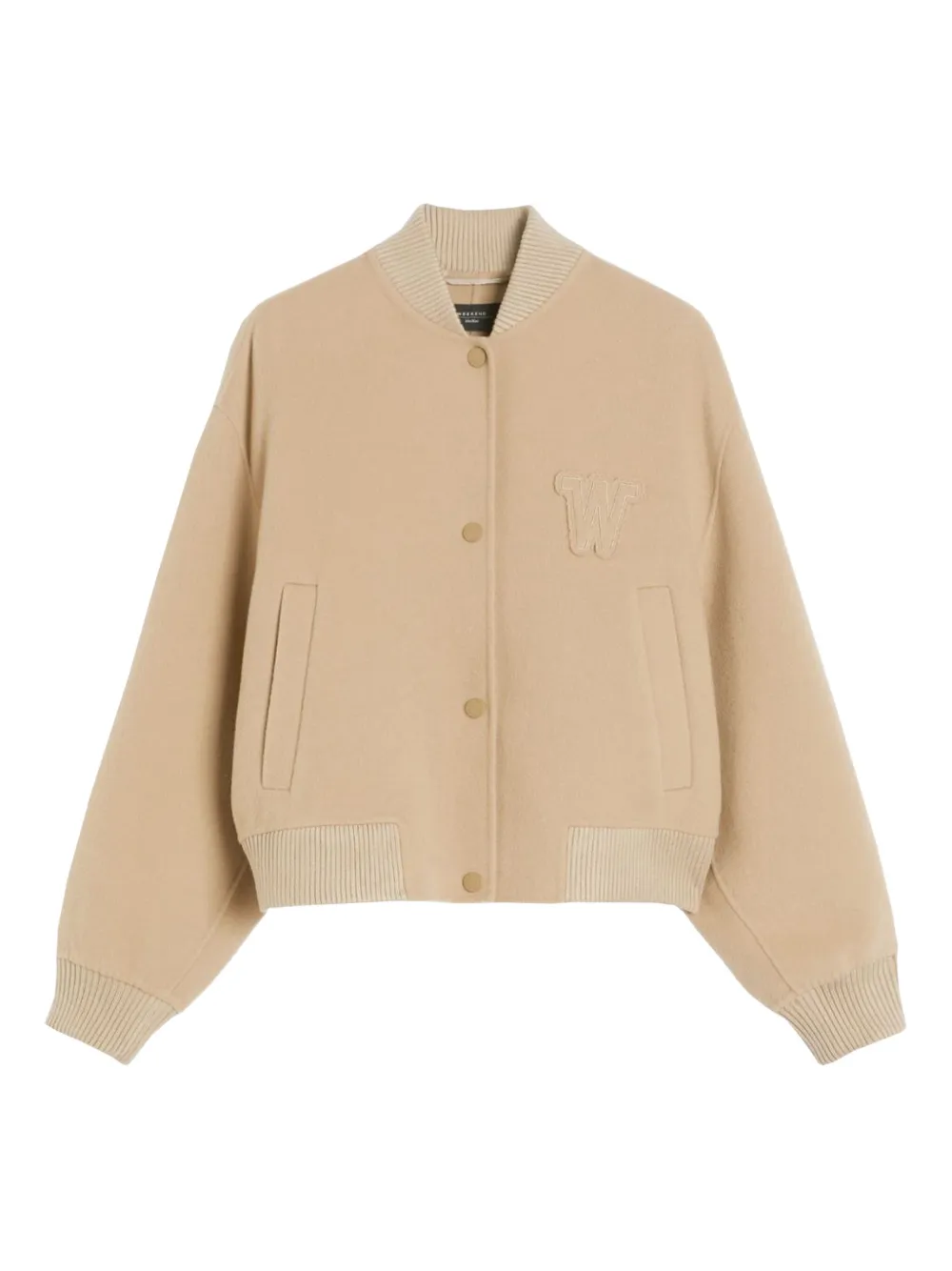 

Куртка из смесовой шерсти с нашивками Weekend Max Mara, нейтральный