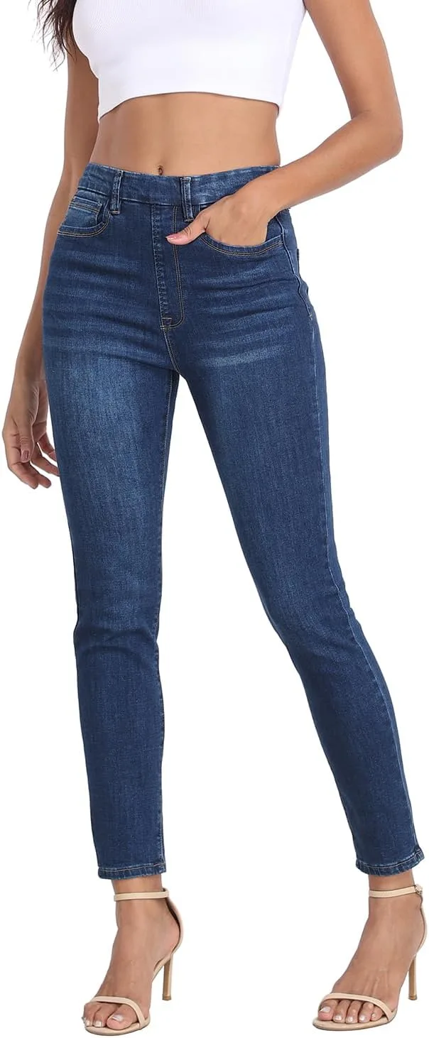 

Скинни джинсы для женщин High Waist Stretchy Cropped с карманами HAPPIERE