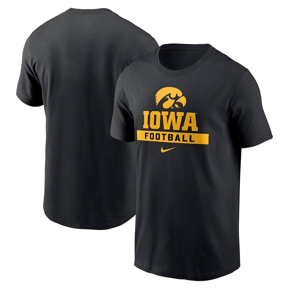

Мужская черная футбольная футболка Nike Iowa Hawkeyes, цвет Iwa Black