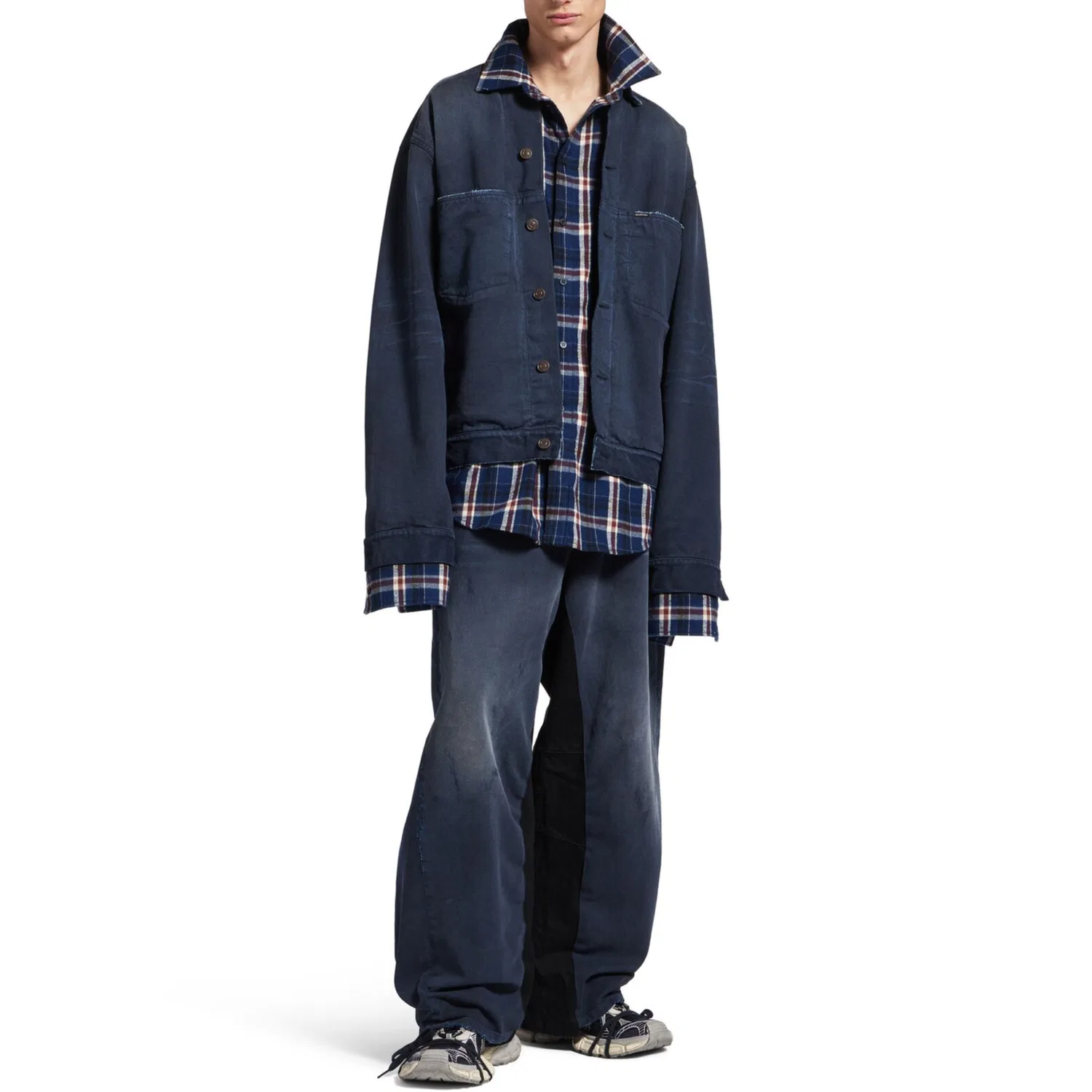 Куртка-рубашка Patched Balenciaga, Blue — фото 4