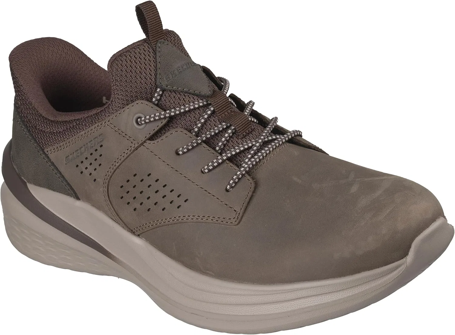 Мужские кроссовки Skechers Streetwear Slade 2.0 - Encore с закругленным носком, кожаным верхом и шнуровкой, Dktp — фото 4