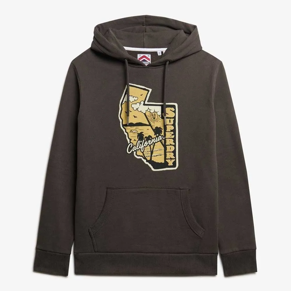 Худи Superdry Vintage Travel, коричневый — фото 3