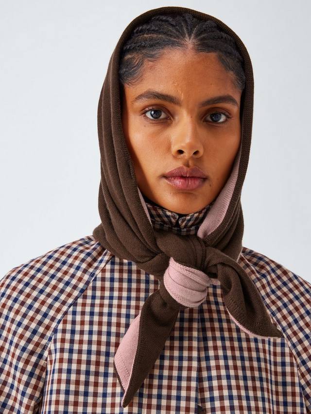 

Шерстяной шарф Double Face Foulard John Lewis, Chocolate/Light Pink