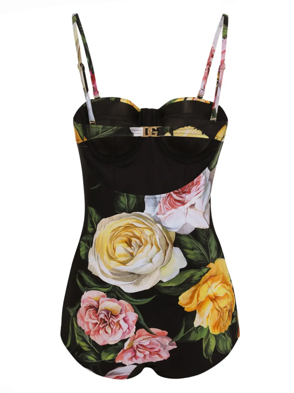 Купальник с цветочным принтом Dolce & Gabbana, черный — фото 2