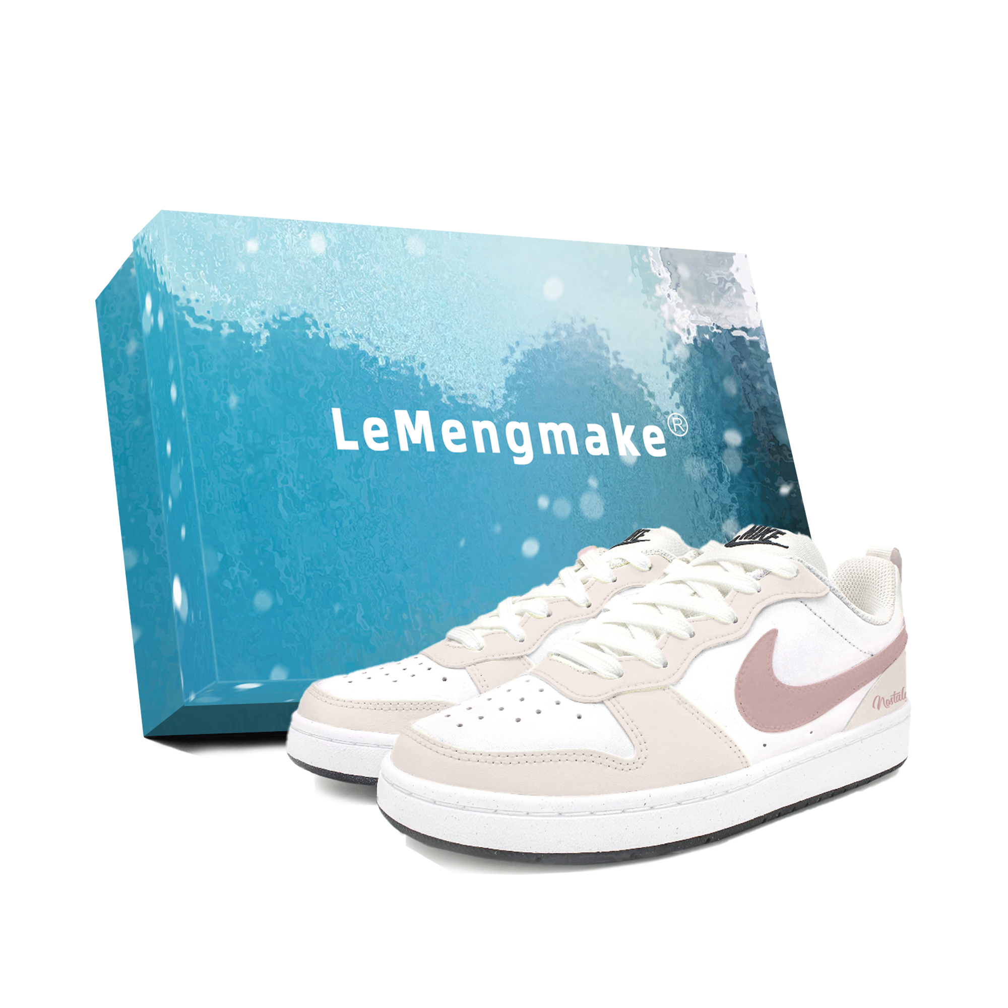 

Nike Детские дышащие низкие кроссовки для скейтбординга Court Borough Peach Tea, розовые, для подростков