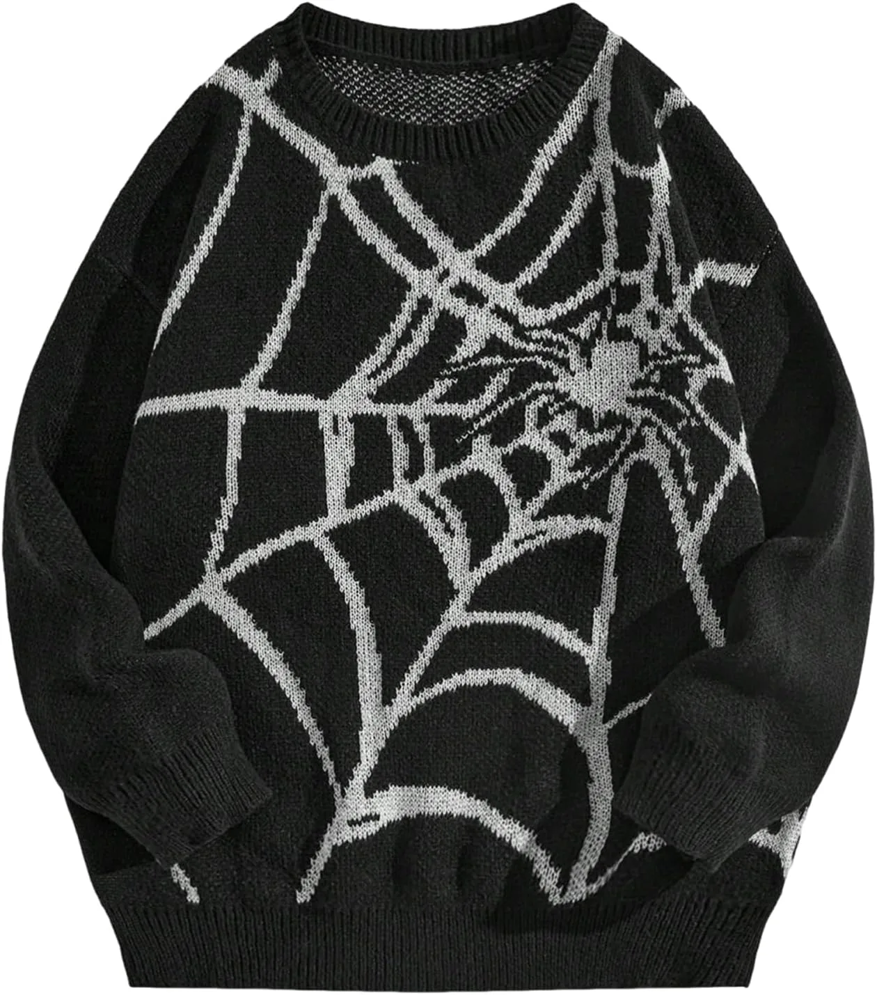 

ZAFUL свитер Halloween для мужчин скелетон, воротник-экипаж, винтажный Y2K