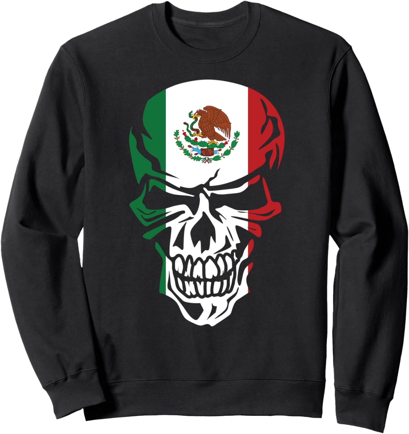 

Мексиканский флаг с черепом (Caravera Bandera Aguila), толстовка, черная, размер S Mexico Mexicano