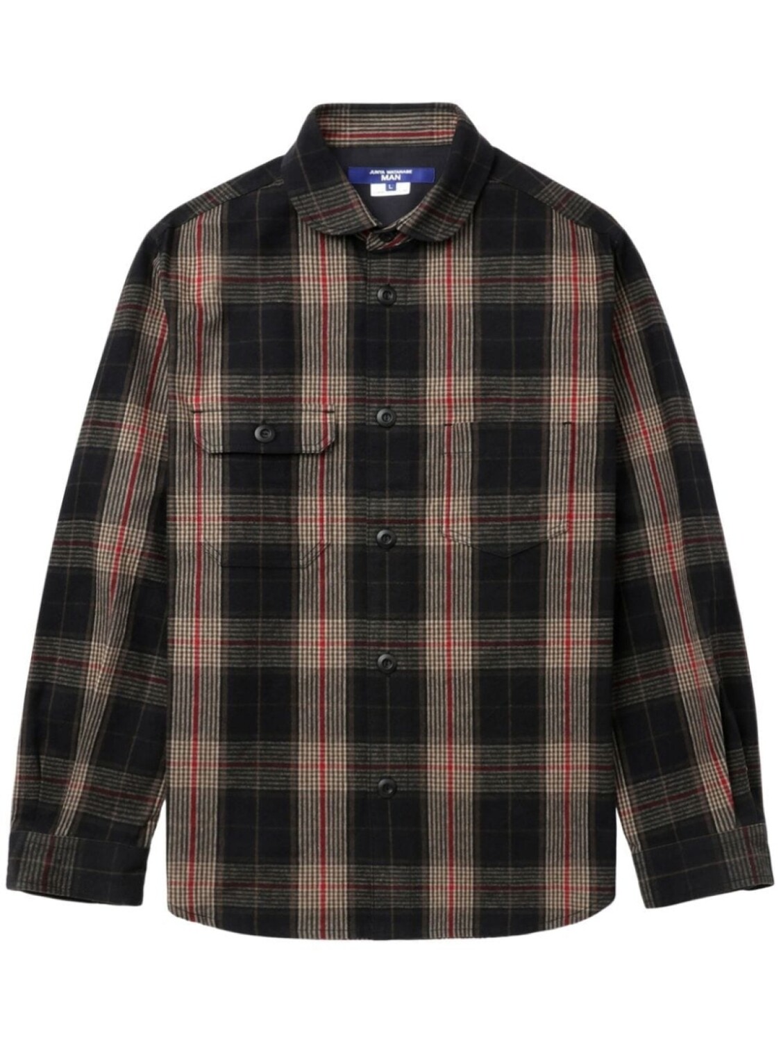 

Junya Watanabe MAN рубашка в клетку, коричневый