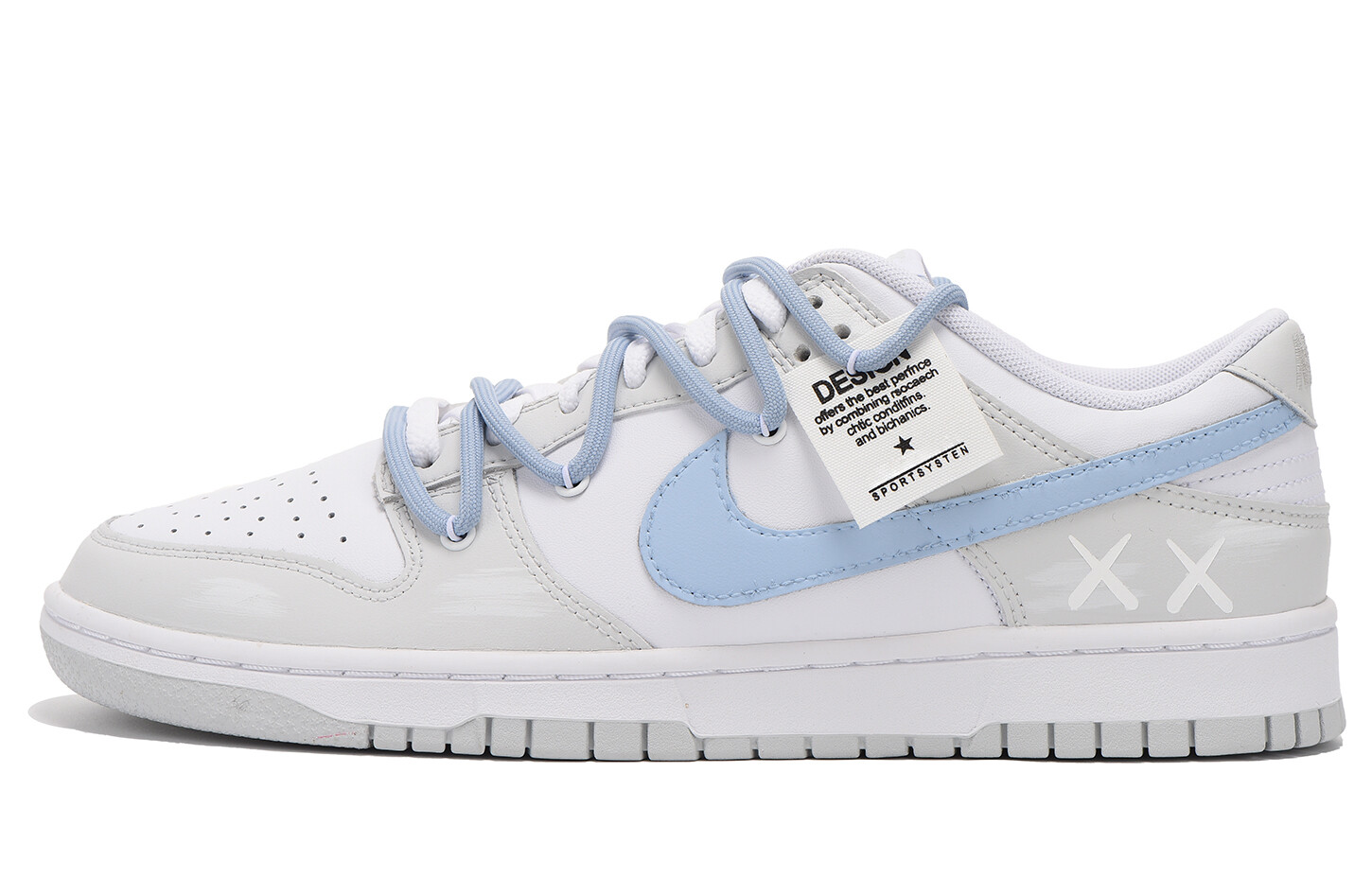 

Кроссовки Nike Dunk Skateboarding Shoes Women's Low-top Blue, светло-серый