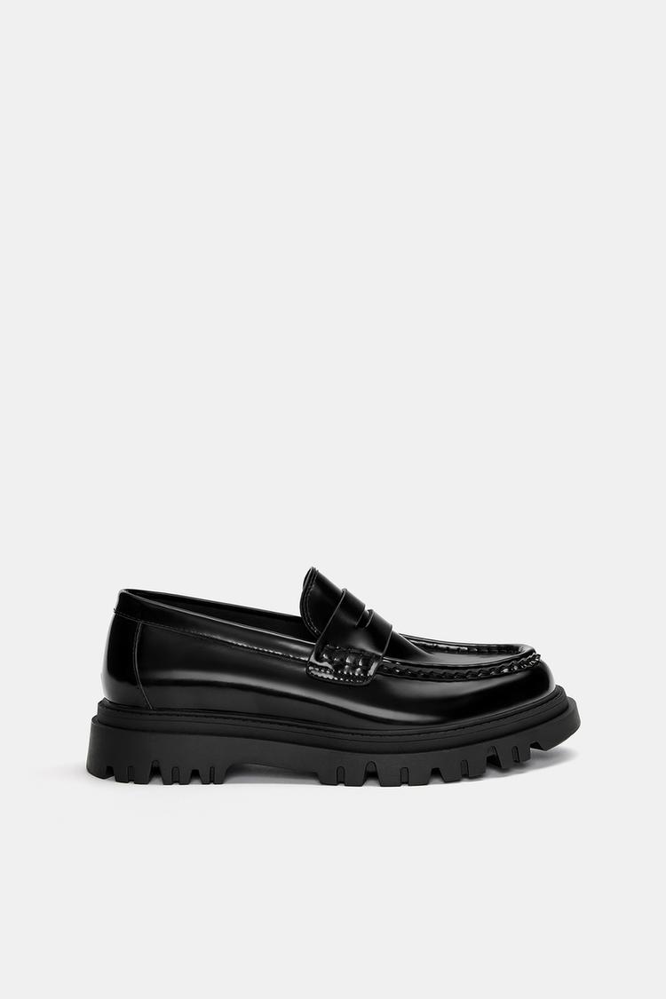 

Массивные мокасины Pull And Bear, черный