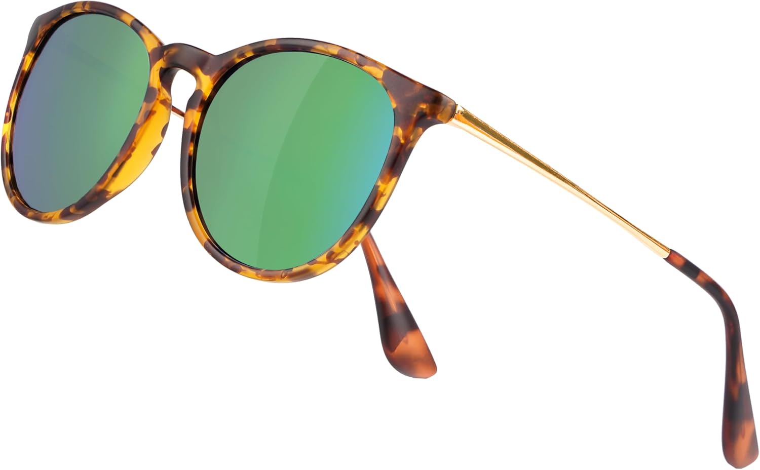 

Винтажные круглые поляризованные солнцезащитные очки для женщин и мужчин, классический ретро-стиль, модные дизайнерские солнцезащитные очки с защитой UV400 Yaserra, Amber Frame(matte Finish)/Green Lens