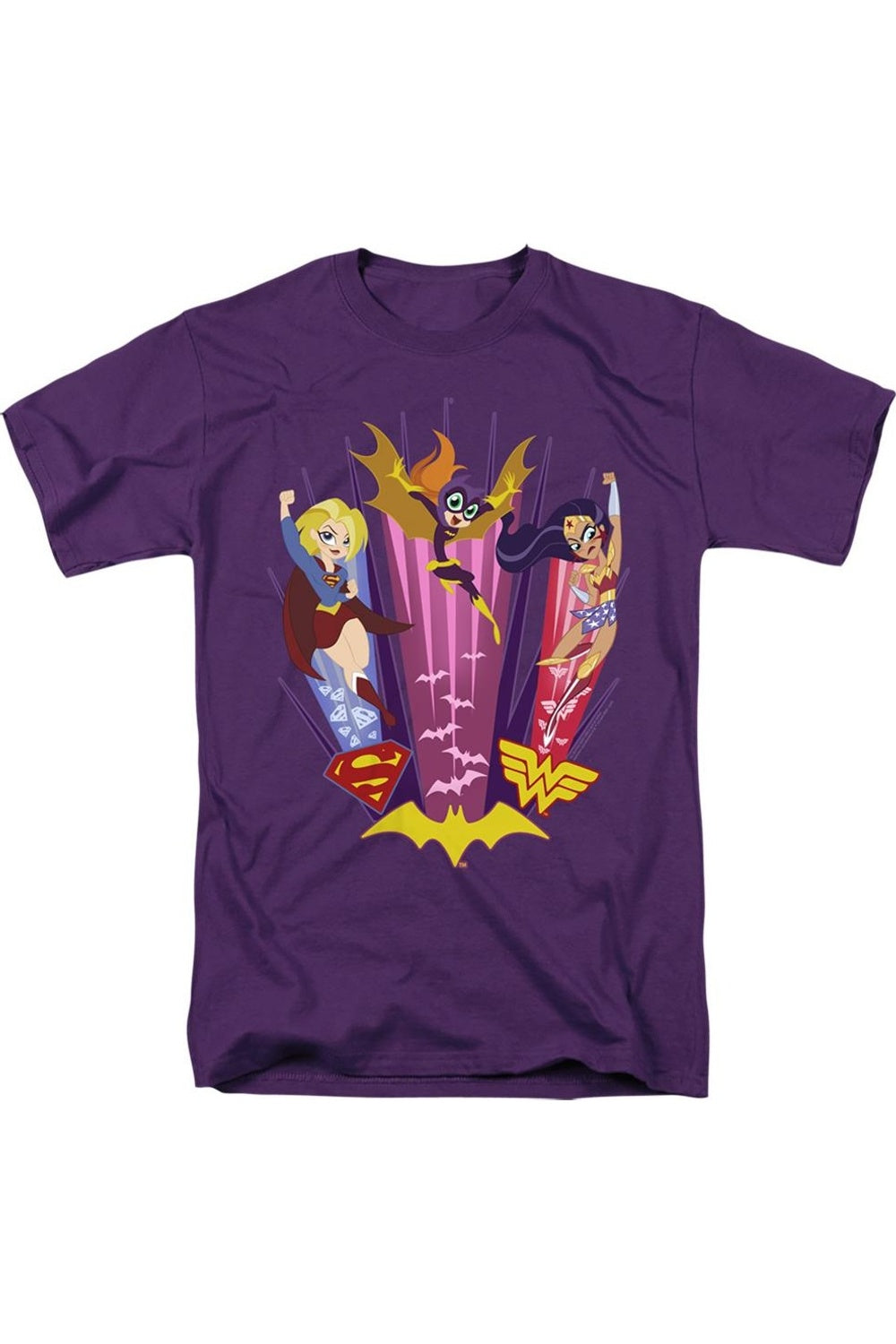 

Футболка с коротким рукавом для взрослых DC Comics Superhero Girls Super Trio Gildan, фиолетовый
