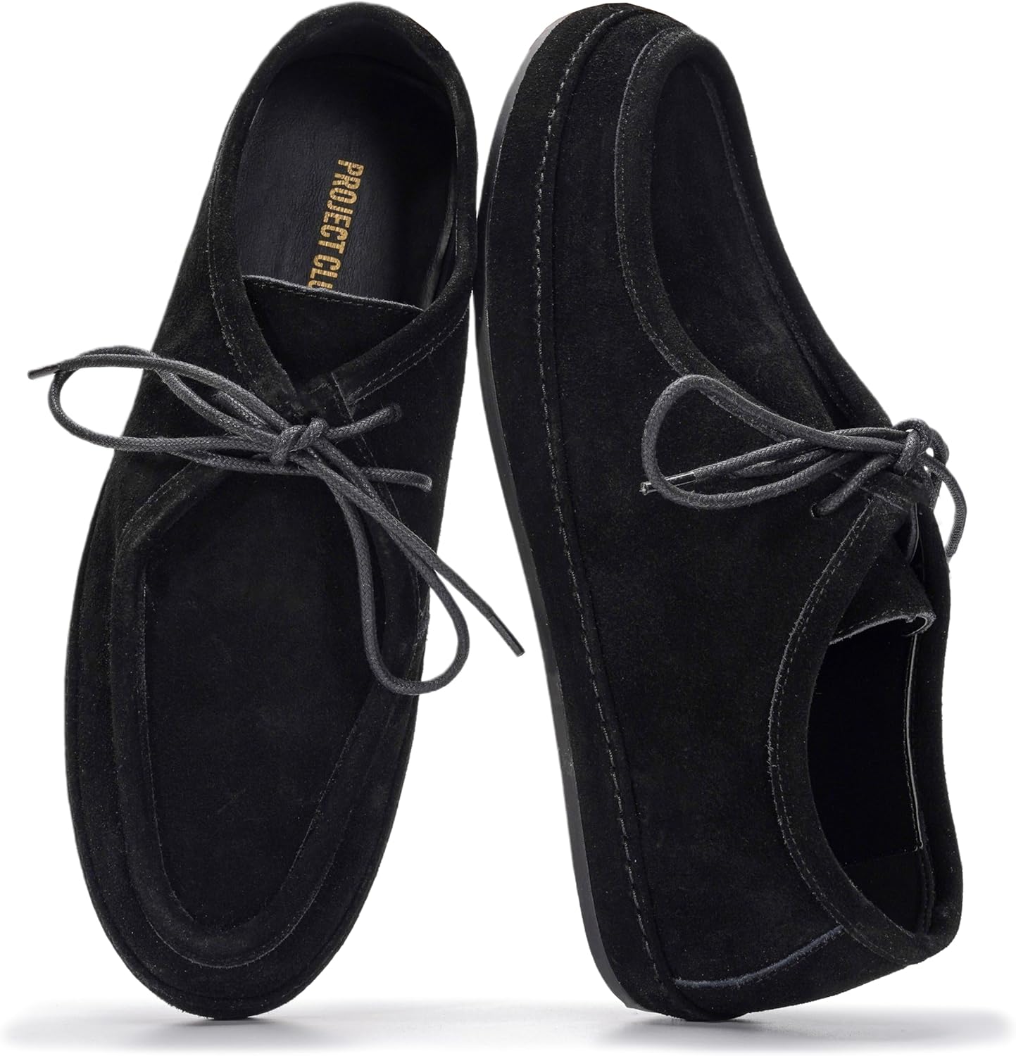 

Мужские туфли Project Cloud из 100 натуральной кожи - лоферы на шнуровке с эффектом памяти - легкие и нескользящие туфли для мужчин для повседневной носки (Denver), черный