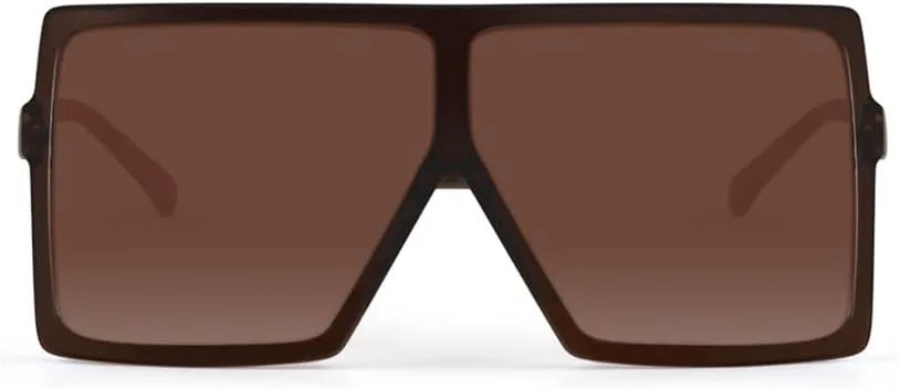 

Ультралегкие квадратные солнцезащитные очки большого размера в классическом модном стиле, 100% защита от УФ-излучения, для женщин и мужчин CHAUOO, 2pcs-black-brown