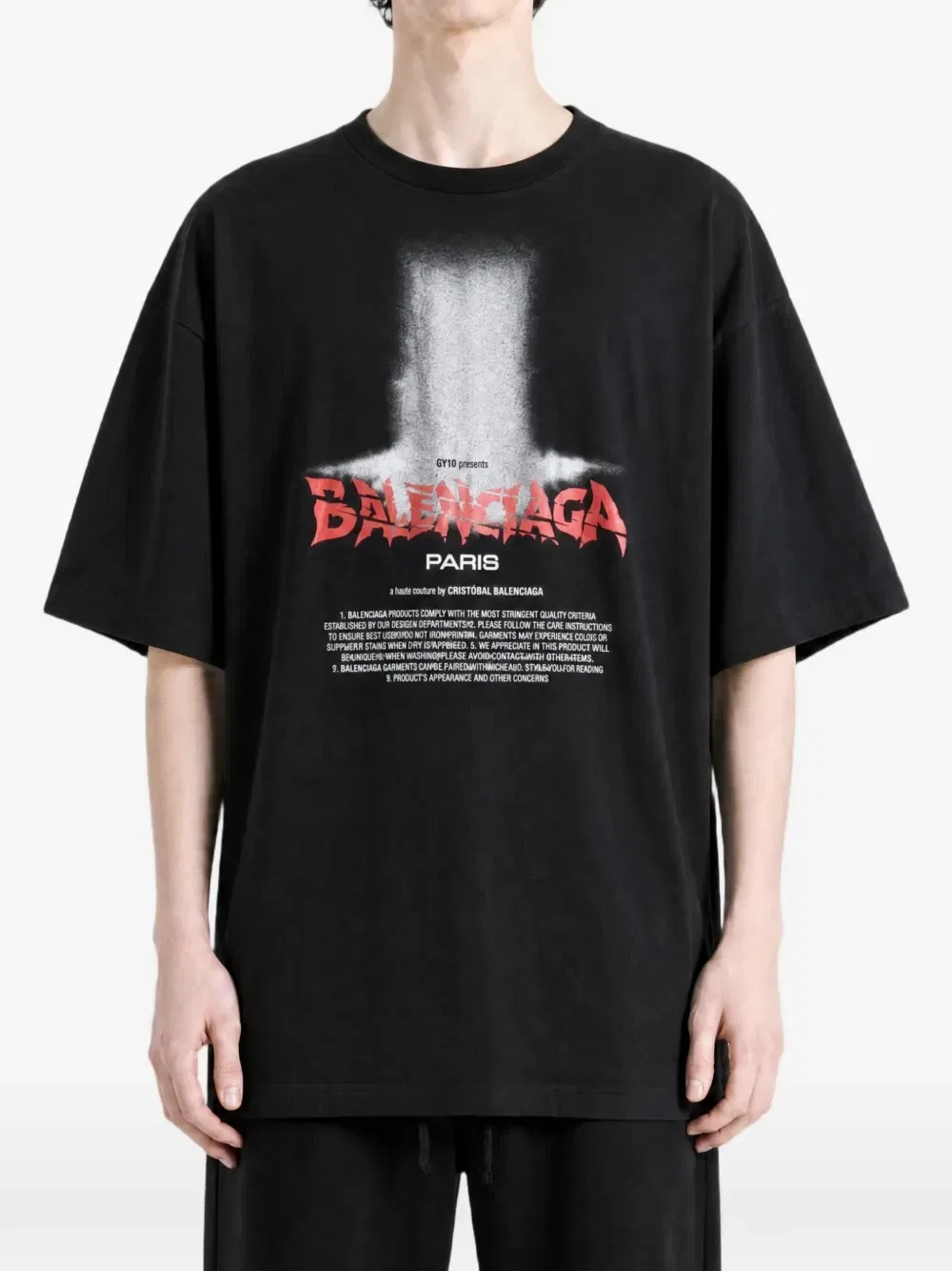 Футболка The Door с графическим принтом BALENCIAGA, черный — фото 2