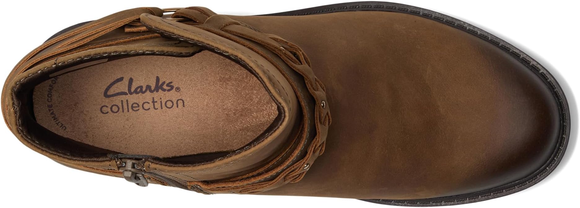 Ботильоны женские Clarks Hearth Kaylie с переплетенным стильным ремешком кожаные, коричневый — фото 2