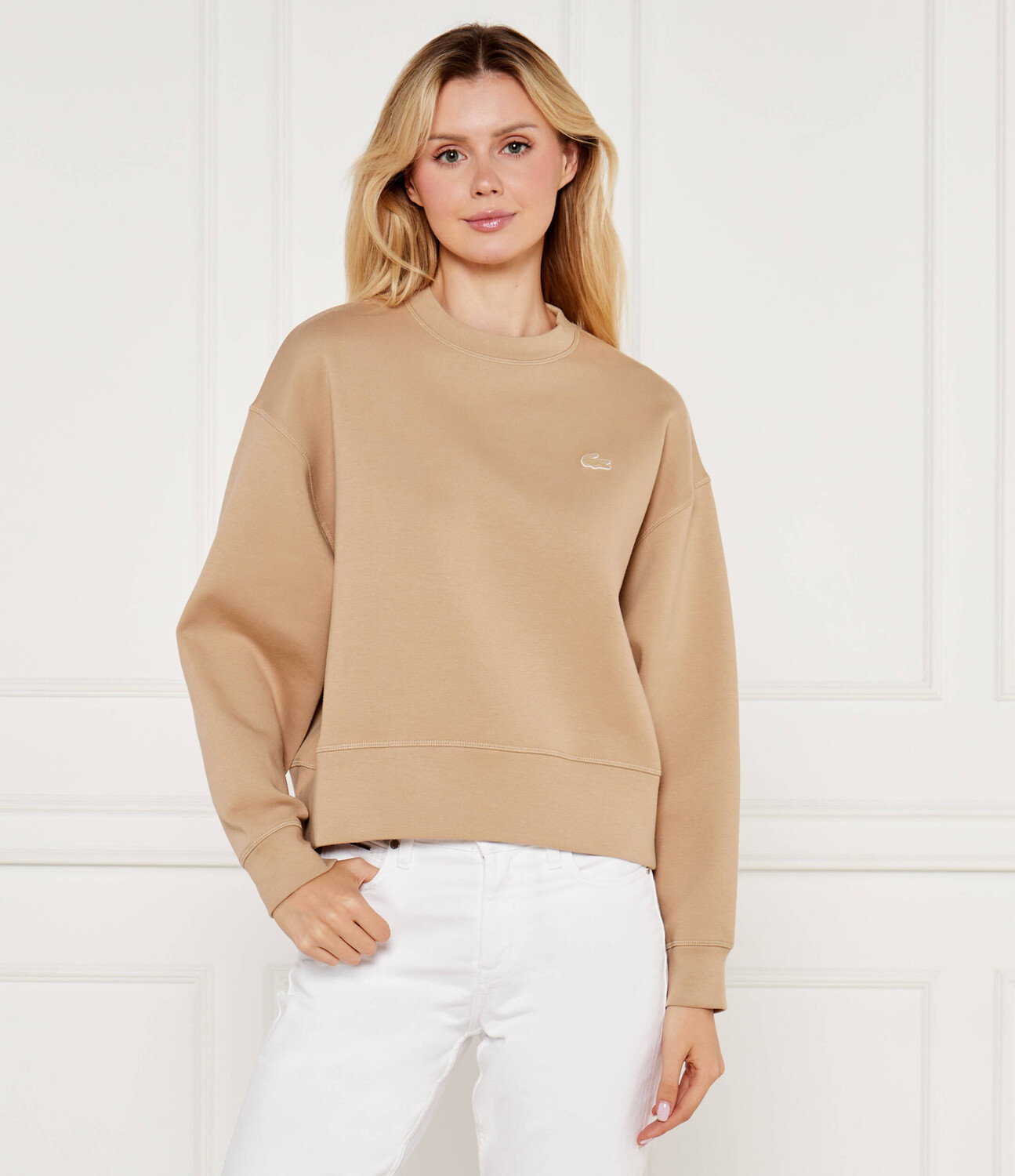 

Толстовка Lacoste Oversize fit stretch, бежевый
