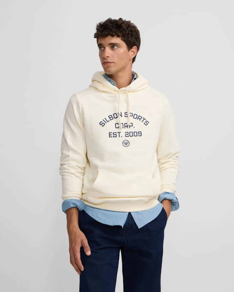 

Мужская спортивная толстовка с капюшоном Silbon, кремовый