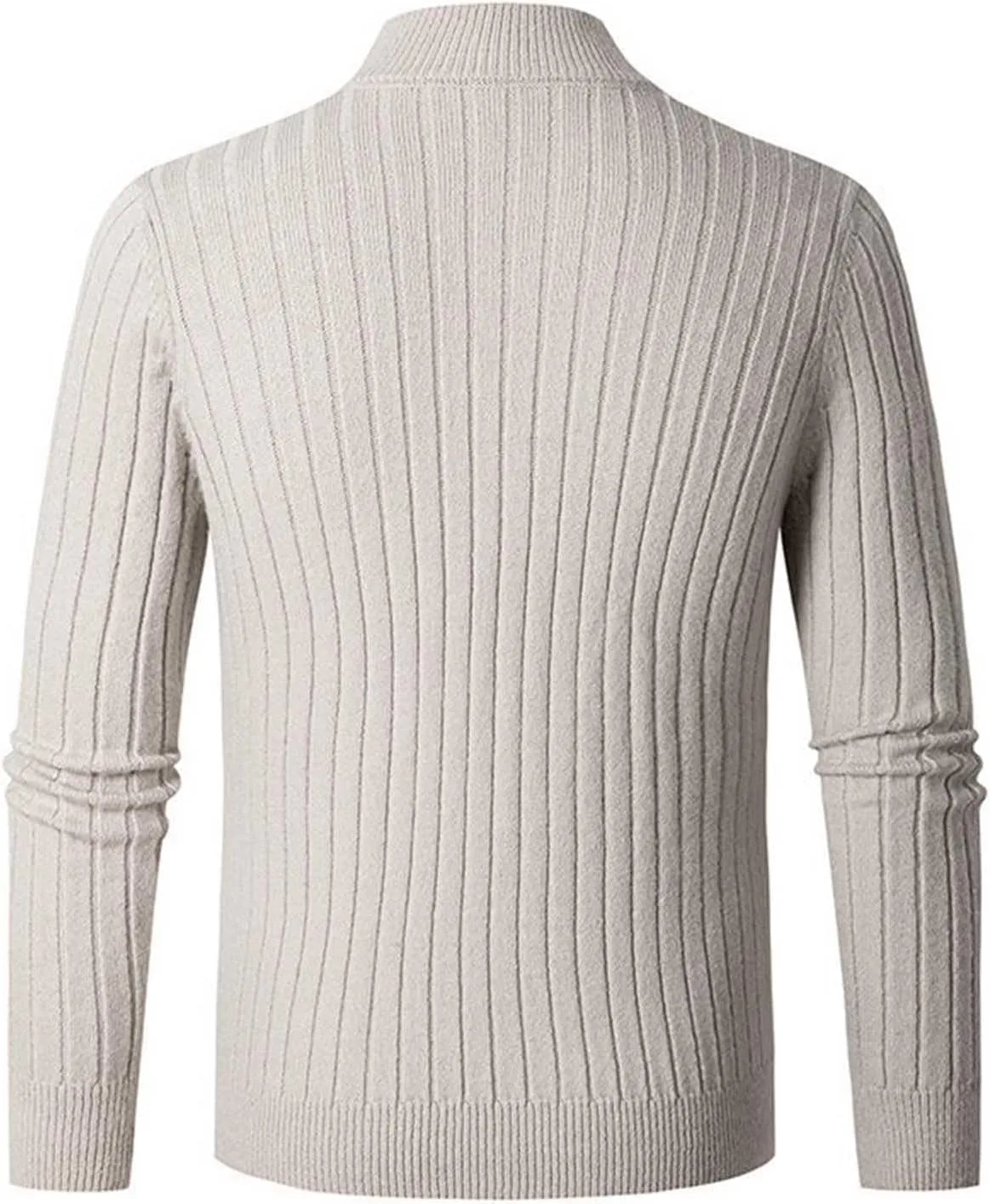 Мужской свитер с воротником-стойкой и длинными рукавами, полоска, slim fit — фото 2