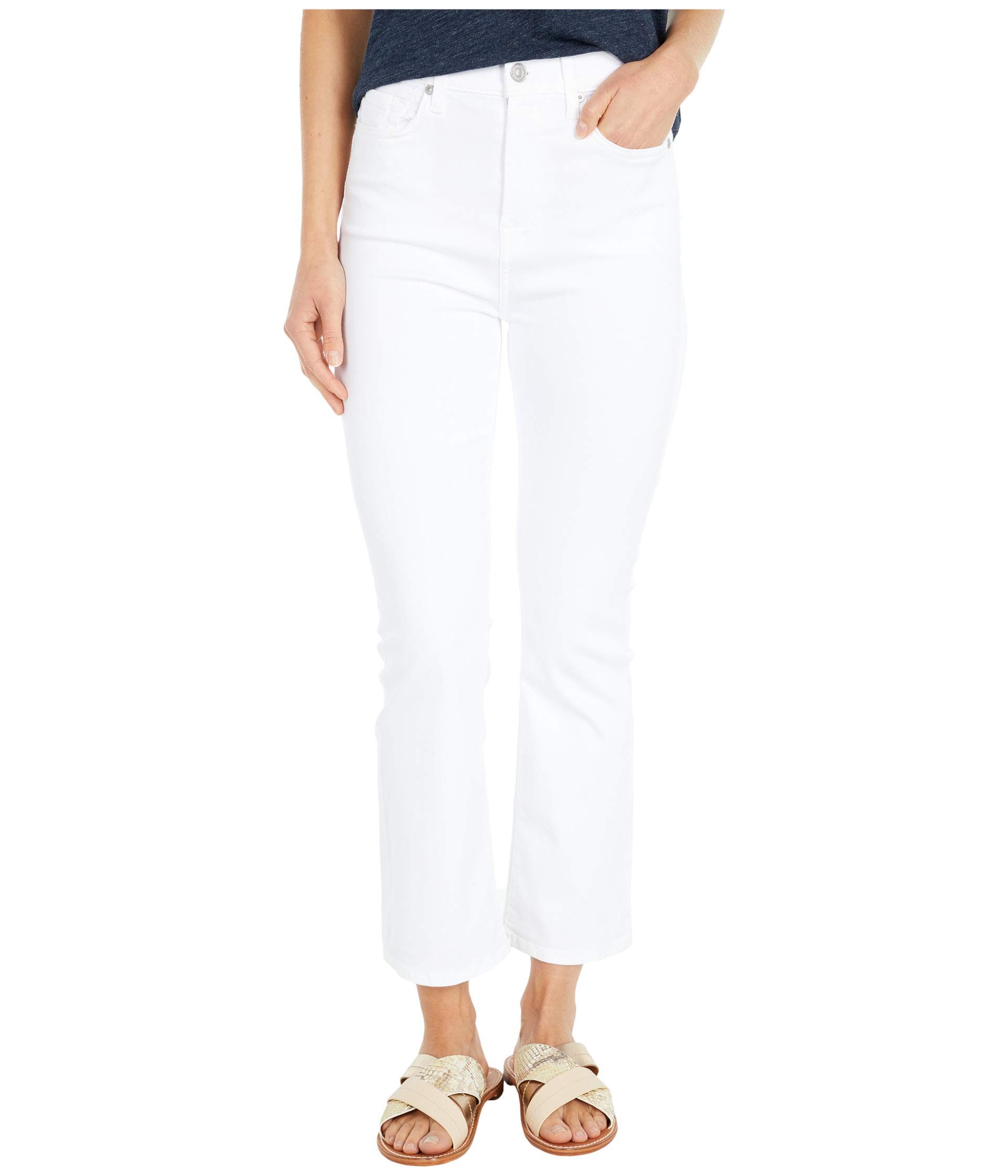 

Джинсы 7 For All Mankind The High-Waist Slim Kick In Slim Illusion White, Slim Illusion White