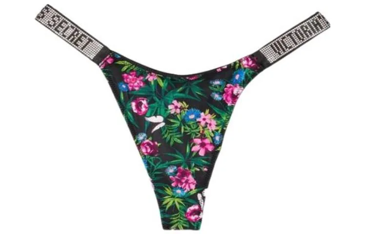 Victoria's Secret Женские стринги с принтом "зеленые растения"