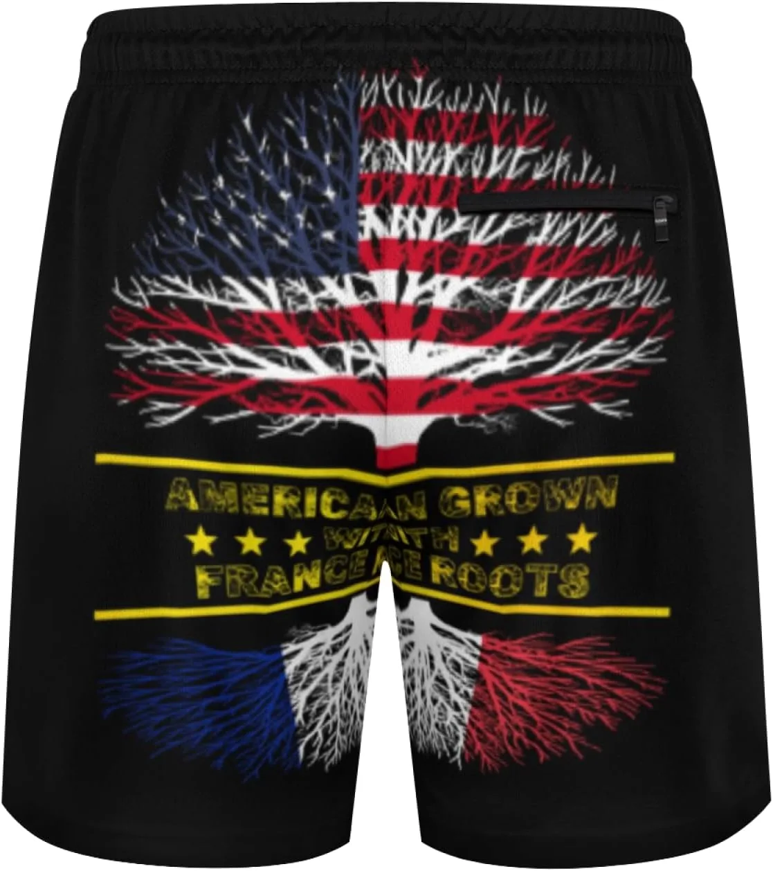 Мужские плавки American Grown and France Roots с сетчатой ​​подкладкой, завязками, быстросохнущие, с карманами Generic, черный — фото 2