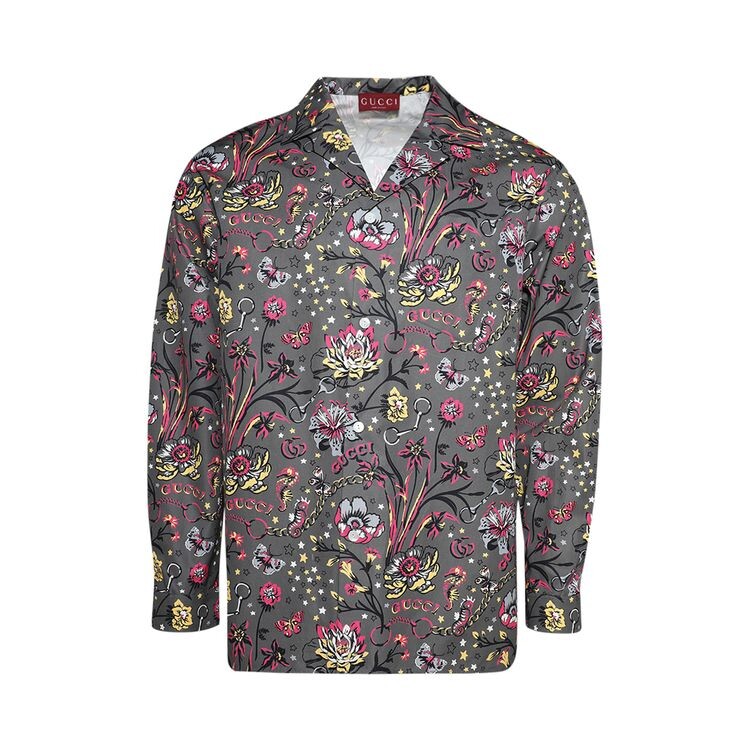 

Рубашка Gucci Floral Punk Print Shirt Stone/Magenta, разноцветный