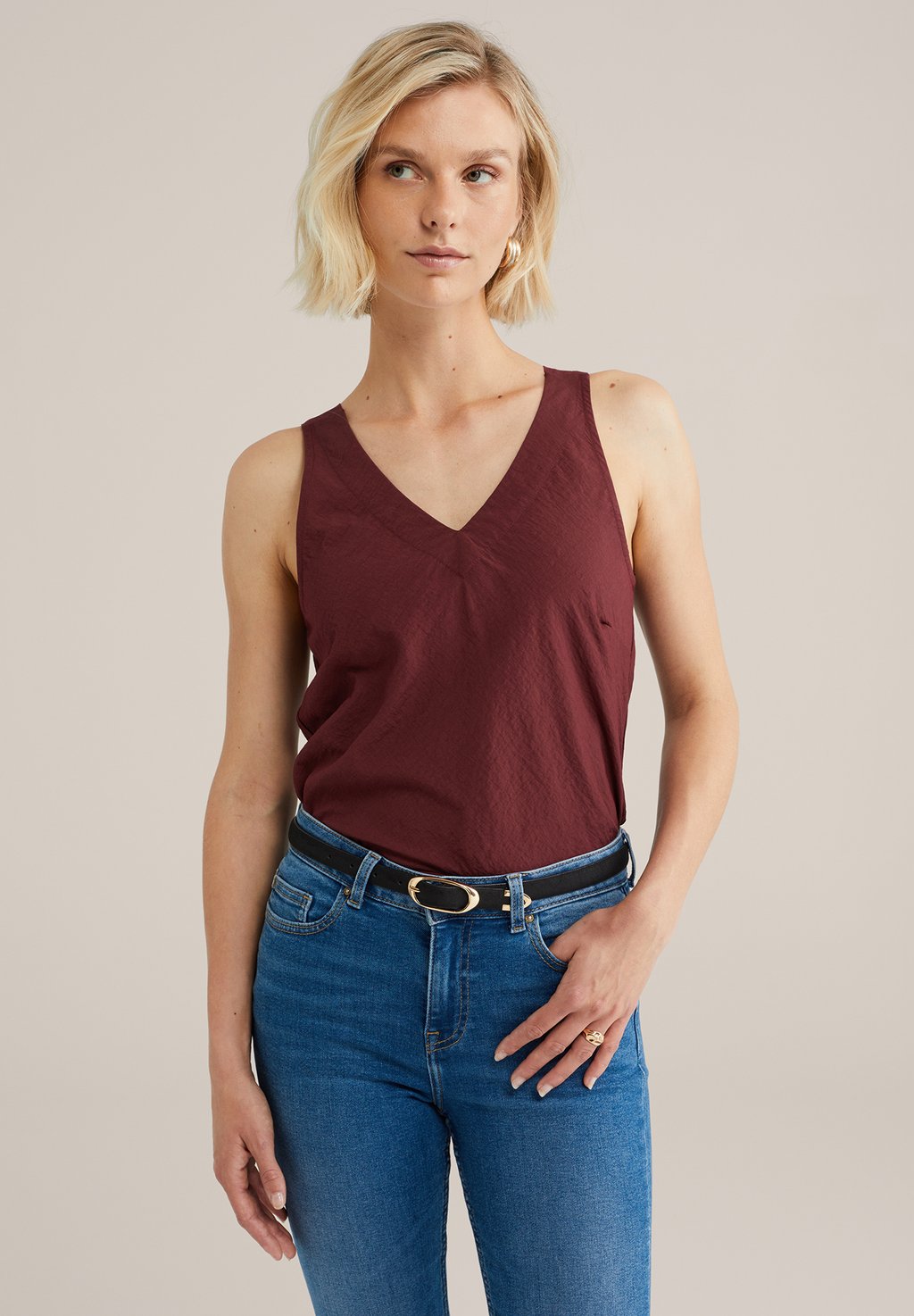 

Топ Blouse WE Fashion, бургундия
