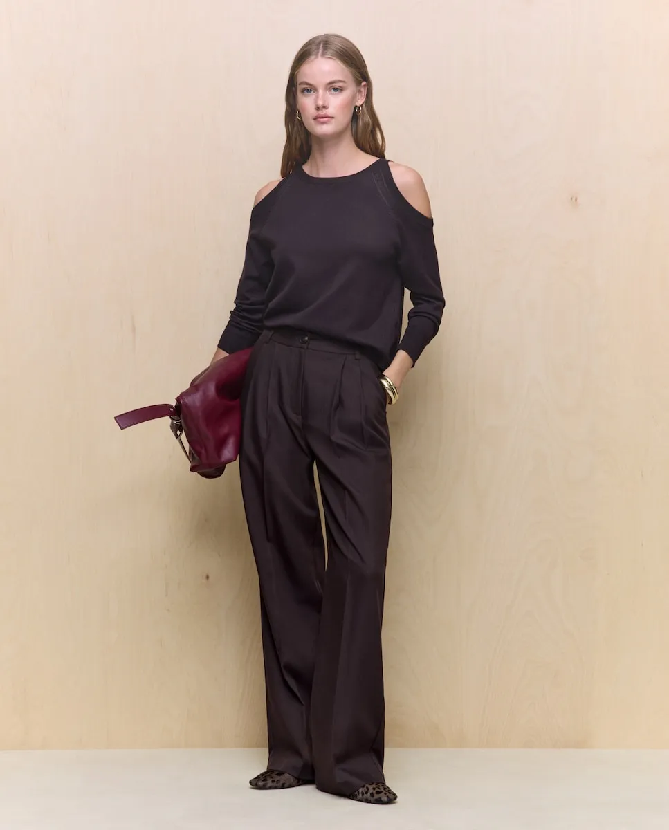 

Женский свитер с круглым вырезом Easy Wear, шоколадный