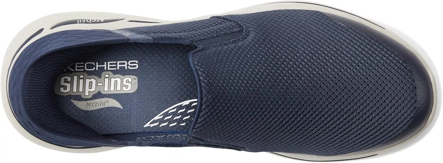 Мужские слипоны Skechers Gowalk Arch Fit - спортивные походные кроссовки без шнурков с воздушной вставкой из пеноматериала, Navy — фото 3