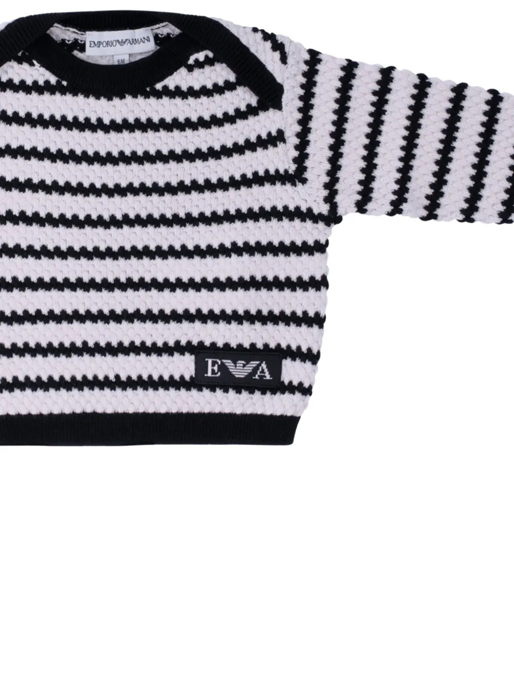 Джемпер в полоску с длинными рукавами Emporio Armani Kids, белый — фото 3