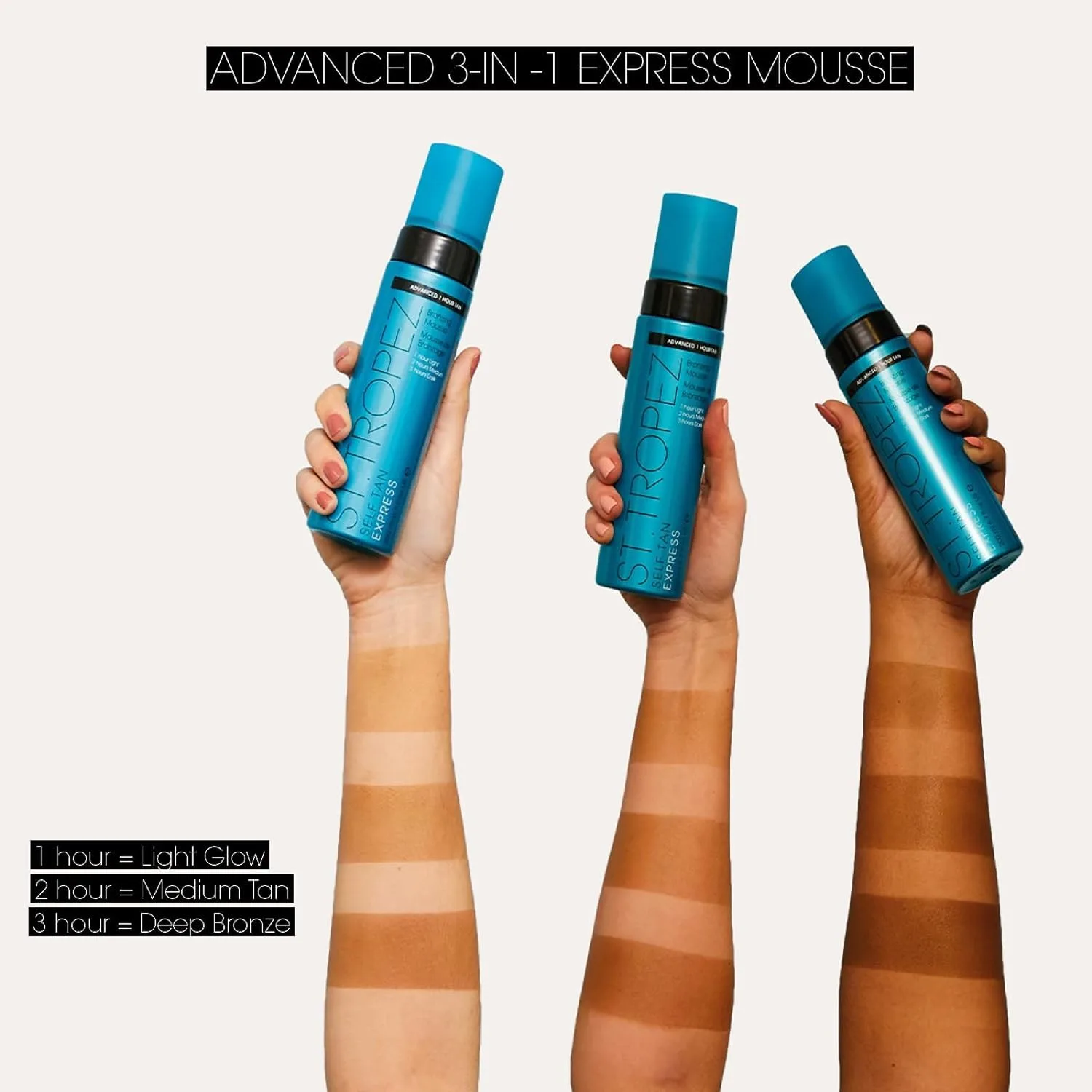 Набор для лица и тела St.Tropez | Express Mousse 200 мл, проявляется за 1-3 часа | Purity Face Mist 80 мл | Двусторонняя Luxe Mitt для ровного загара | Vegan & Cruelty Free — фото 3