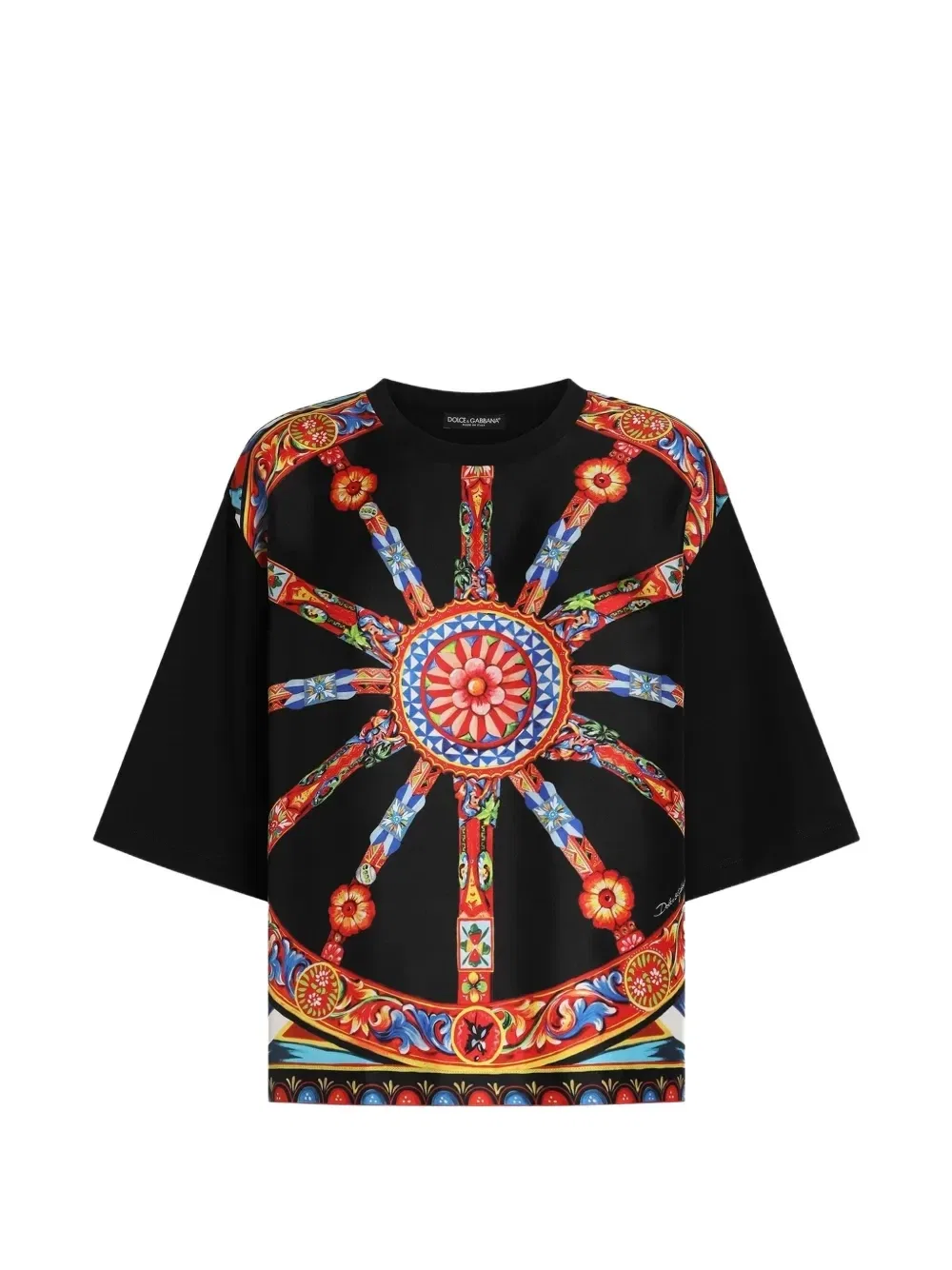 Футболка из джерси с принтом Carretto DOLCE & GABBANA, черный