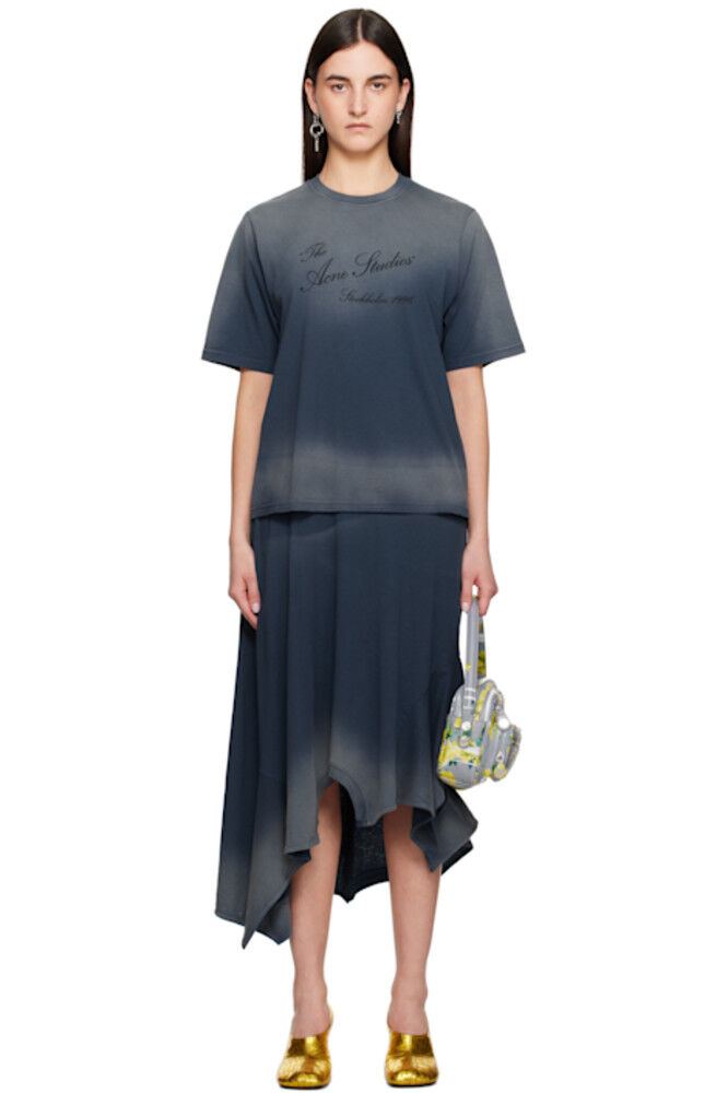 

Синее многослойное платье миди Acne Studios
